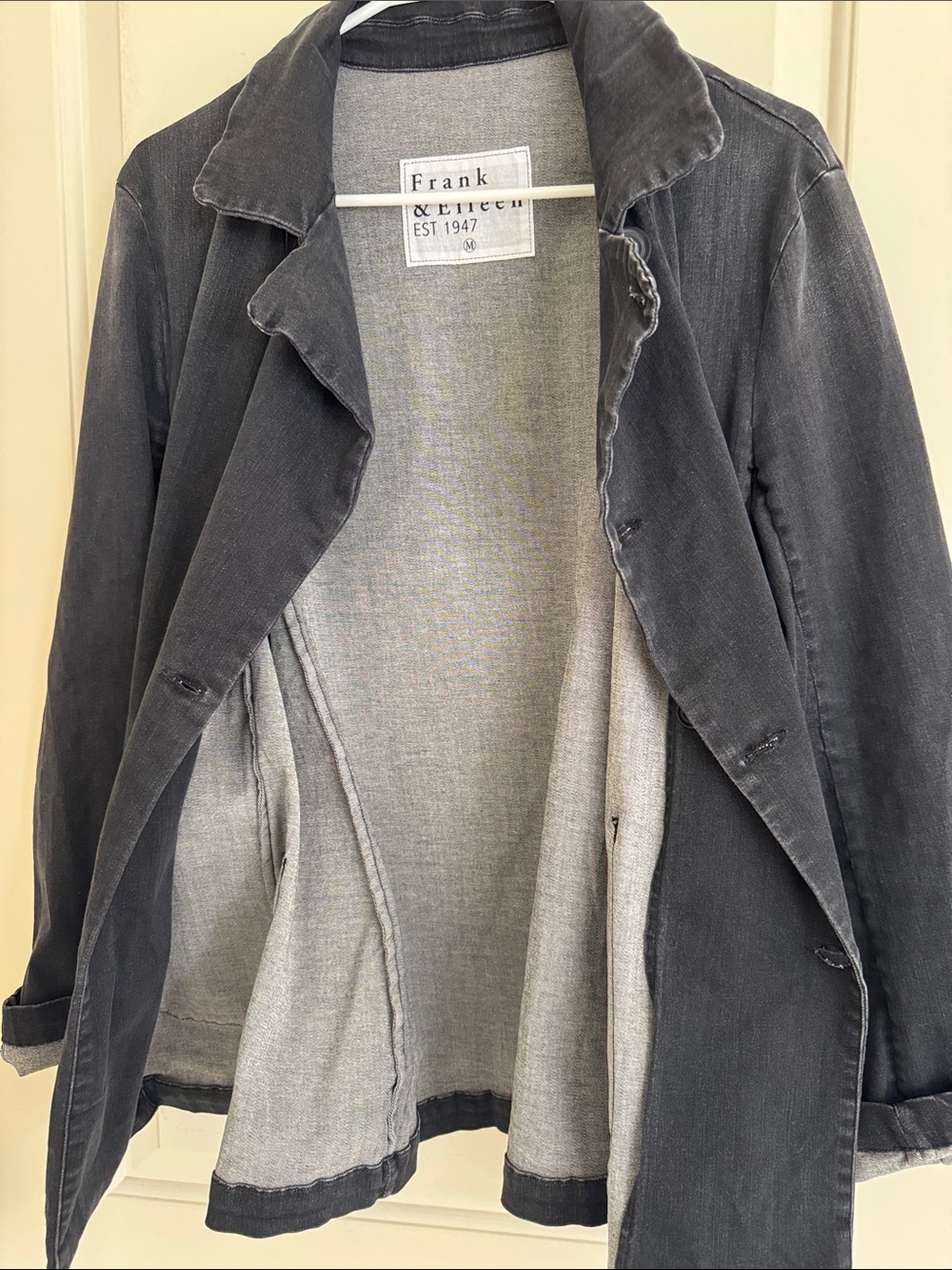 Frank & Eileen women’s Black Double-Breasted Cotton Peacoat 🖤🖤🖤 - Picture 7 of 7